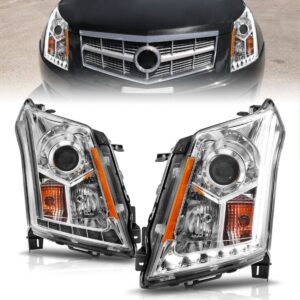 Cadillac SRX 10-14 Projector Headlights Plank Style Chrome