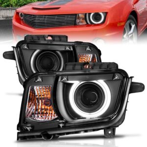 Chevy Camaro 10-13 Projector Headlights Black W/ Rx Halo