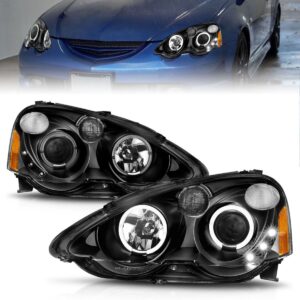 Acura RSX 02-04 Projector Led Halo Headlights Black