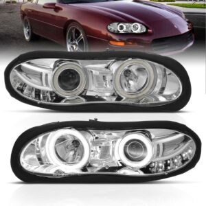 CHEVY CAMARO 98-02 PROJECTOR HEADLIGHTS CHROME W/ RX HALO