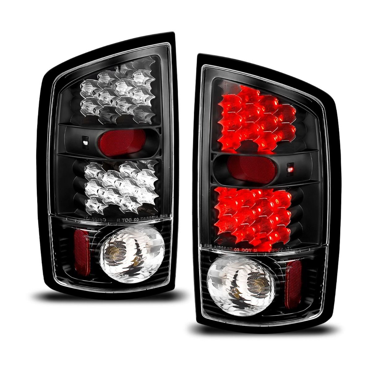 Dodge Ram 1500 02-05 / 2500/3500 03-06 Led Tail Lights Black - Image 2
