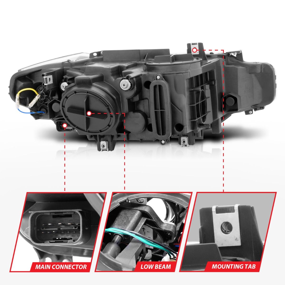 BMW 3 Series F30 4DR 12-15 Projector Headlights U-bar Chrome - Image 5