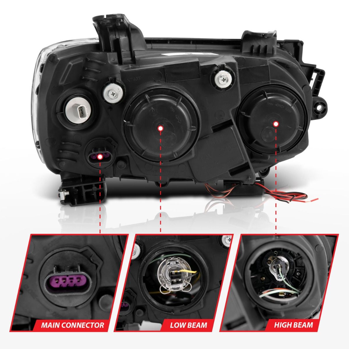 Chevy Sonic 12-15 4DR hatchback Projector Headlights - Black - Image 5