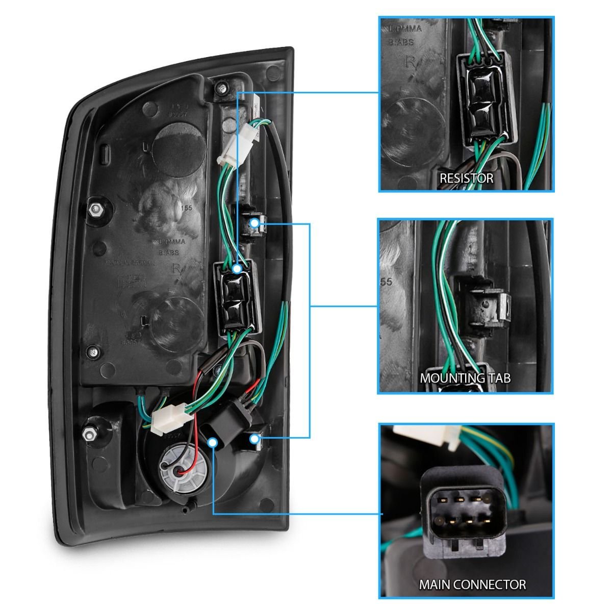 Dodge Ram 1500 02-05 / 2500/3500 03-06 Led Tail Lights Black - Image 5