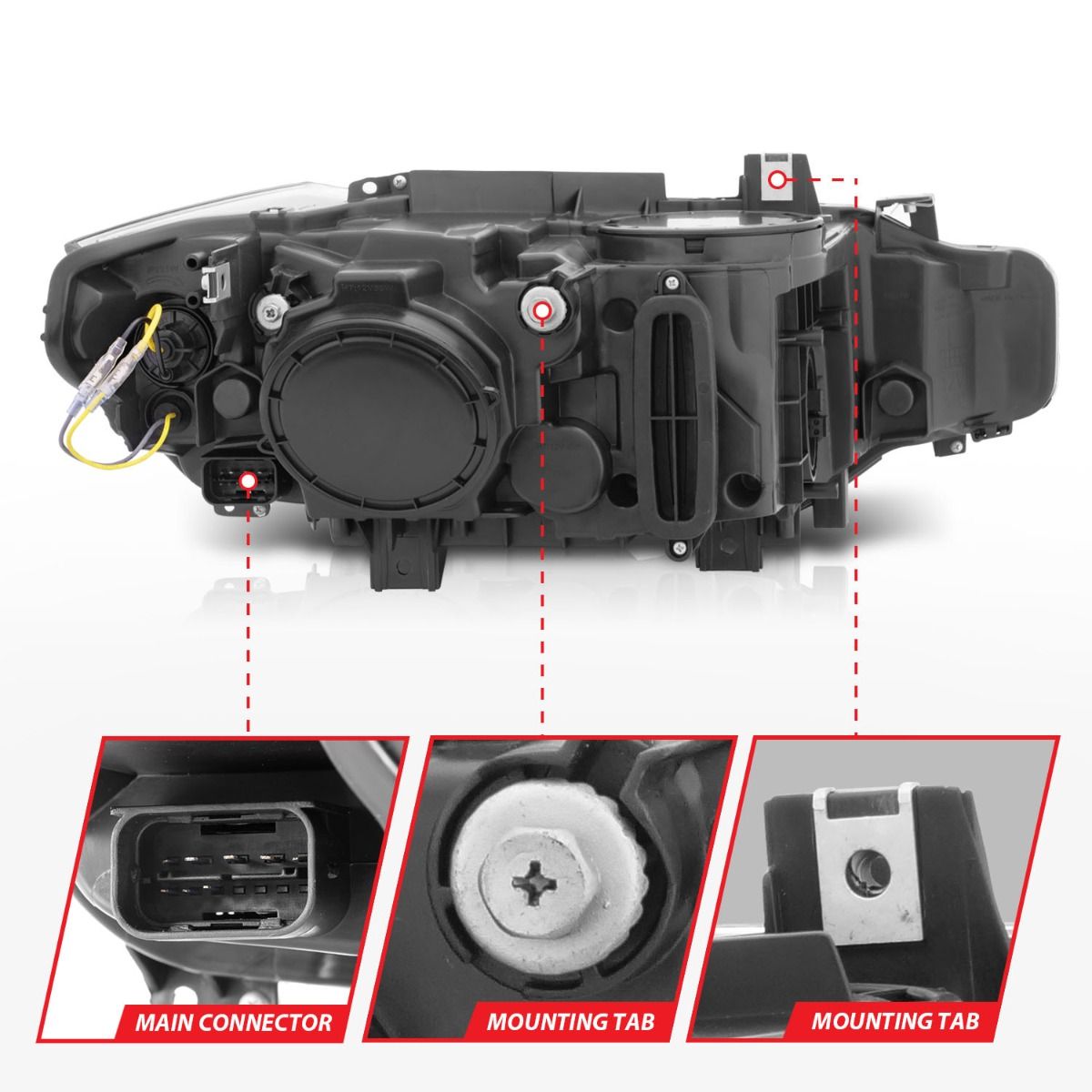 BMW 3 Series F30 12-15 4DR Projector Headlights U-bar Chrome - Image 5