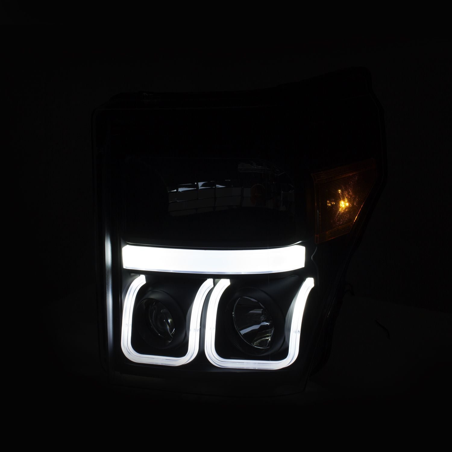Ford Super Duty 11-16 Projector Switchback U Bar Style Headlight Black - Image 6