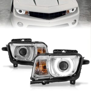 Chevy Camaro 10-13 Projector Headlights Chrome W/ Rx Halo