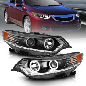 Acura TSX 09-12 Projector Halo Headlights Black