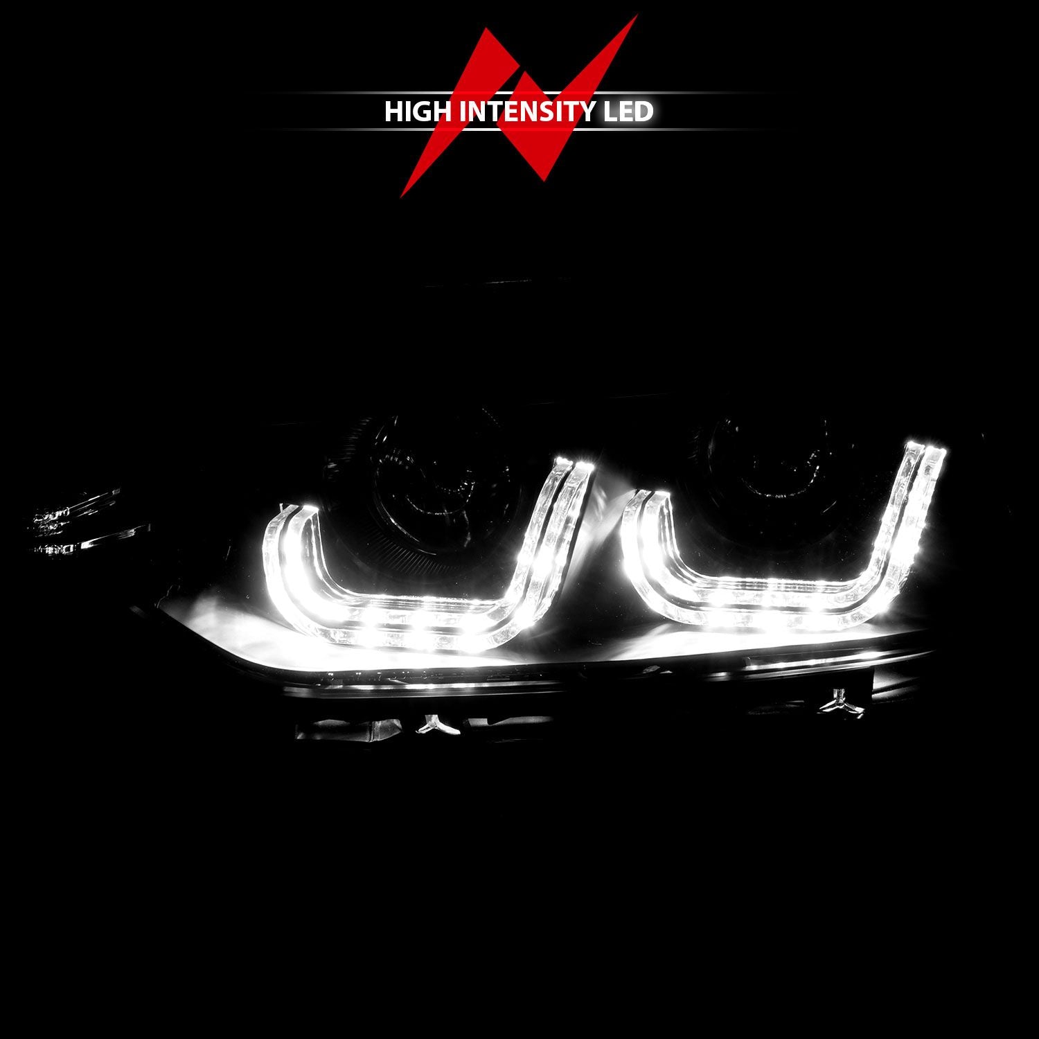 BMW 3 Series F30 4DR 12-15 Projector Headlights U-bar Black - Image 6
