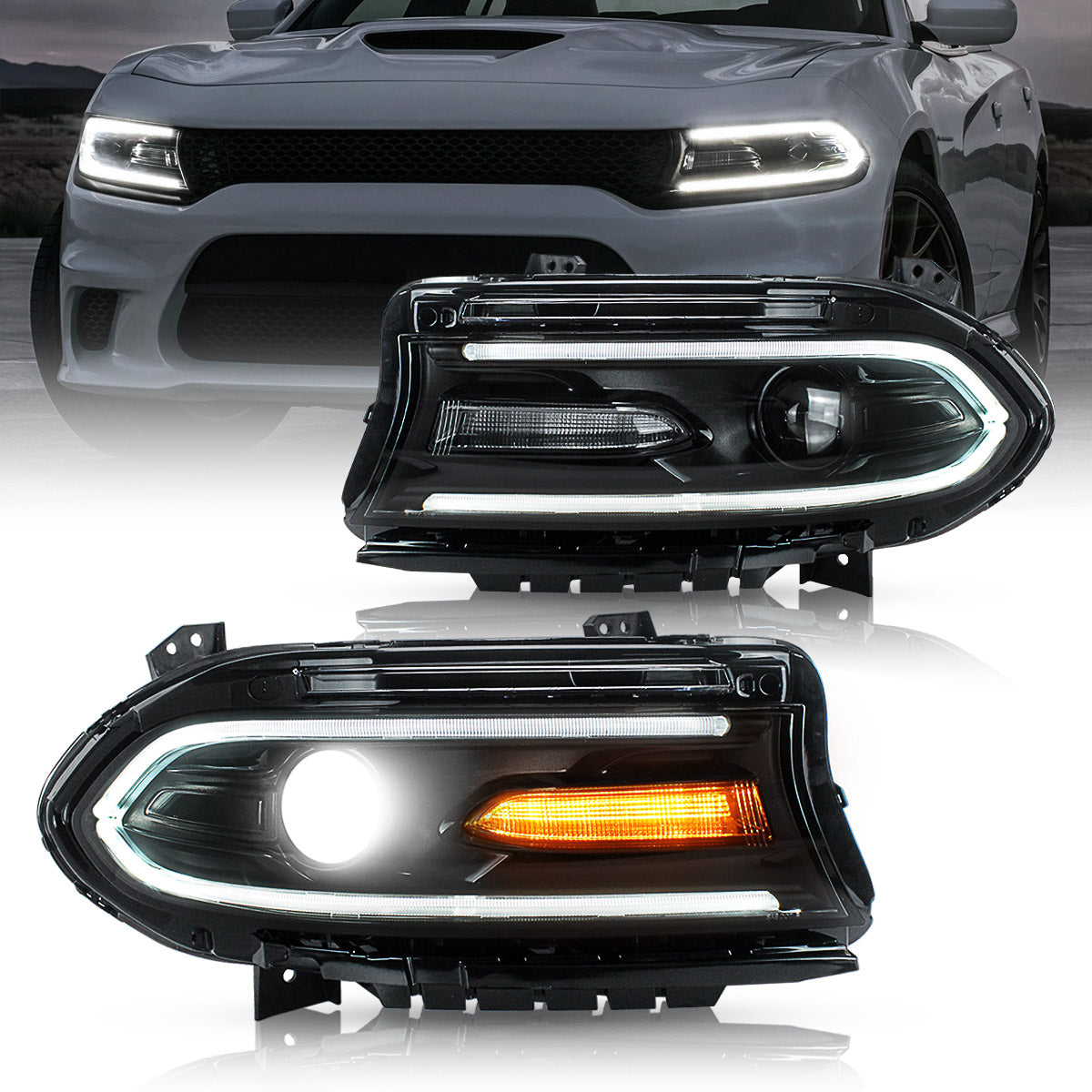 VLAND LED Headlights For Dodge Charger 2015-UP OEM Factory Front Lights Assembly - Image 4
