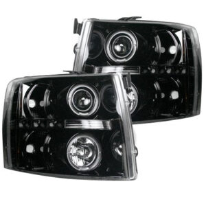 Chevy Silverado 07-13 Projector Headlights CCFL Halos & DRL Smoked/Black