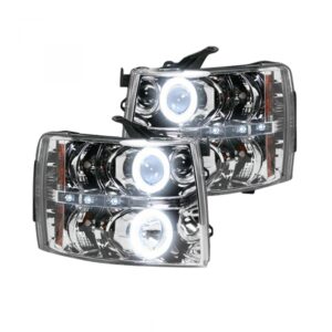 Chevy Silverado 07-13 Projector Headlights CCFL Halos & DRL Clear/Chrome