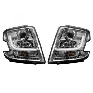 Chevy Tahoe 15-20 Projector Headlights OLED Halos DRL Clear/Chrome