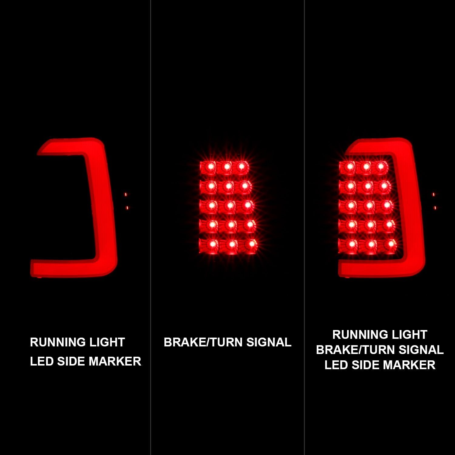 DODGE DAKOTA 97-04 LED LIGHT BAR TAIL LIGHTS BLACK SMOKE LENS - Image 2