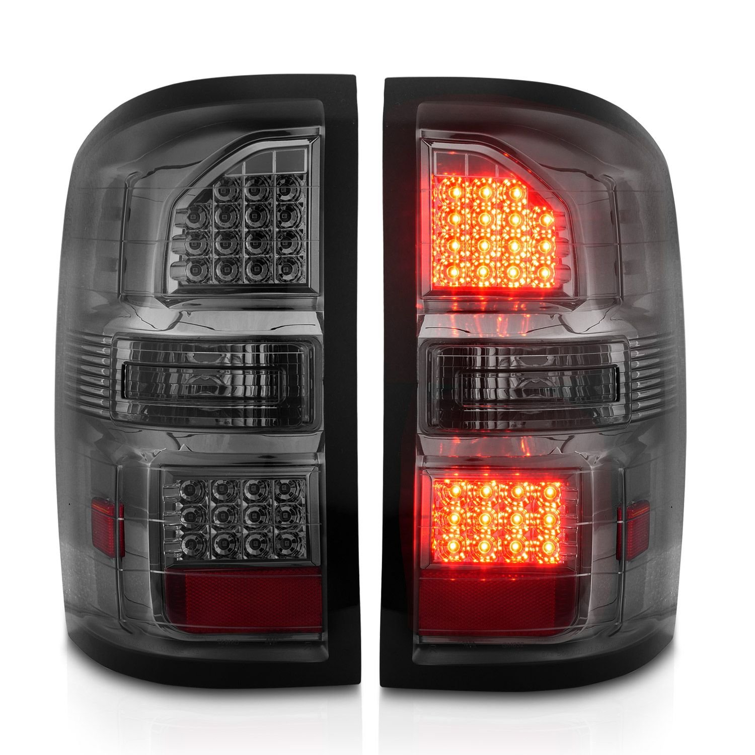GMC Sierra 1500 14-18 / 2500HD/3500HD 15-19 Led Tail Lights Smoked Lens Chrome - Image 6
