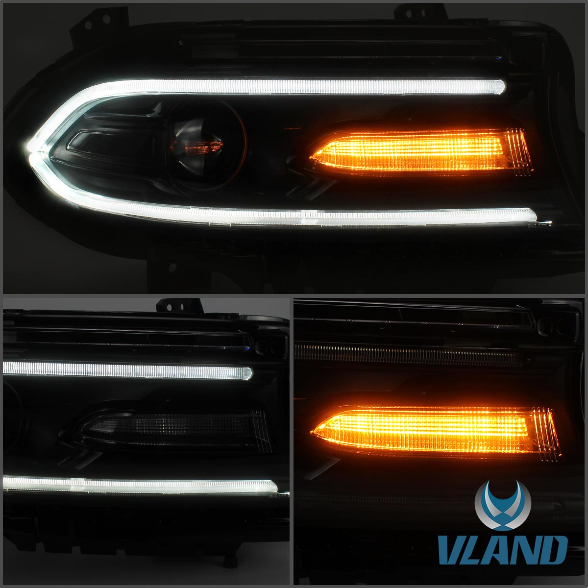VLAND LED Headlights For Dodge Charger 2015-UP OEM Factory Front Lights Assembly - Image 9