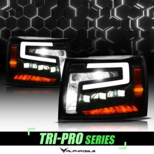 Alpha Owls 2007-2014 Chevy Silverado 2500/3500 Tri-Pro Series LED Projector Headlights
