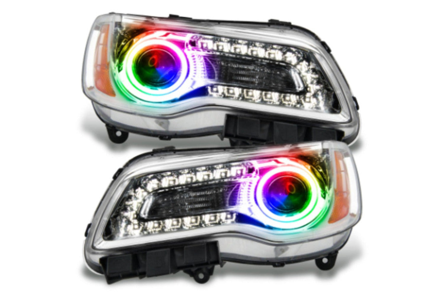 Oracle LED Halo Headlights: 11-14 Chrysler 300c W/o Oem Hid (Chrome / Colorshift RGB / RF Controller)