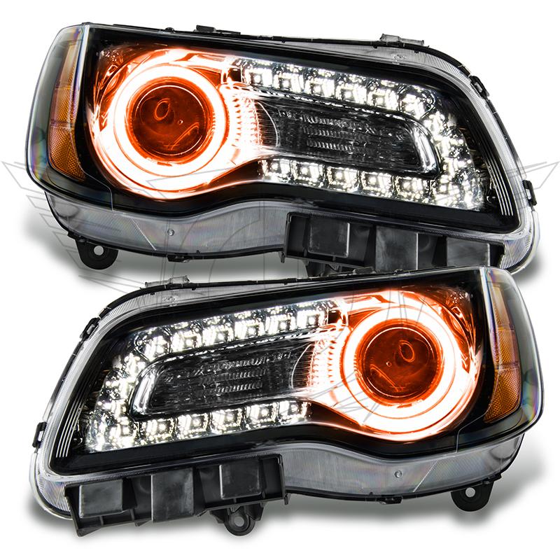 2011-2014 Chrysler 300c Non Hid Pre-assembled SMD Halo Headlights - Black Housing - Image 6