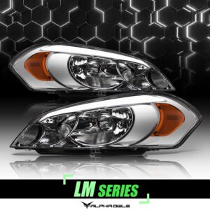Alpha Owls 2006-2007 Chevy Monte Carlo LM Series Headlights (Crystal Headlights Chrome housing w/ LumenX Light Bar)