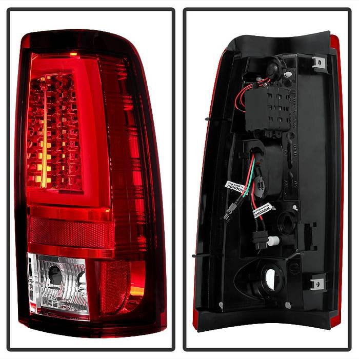 Chevy Silverado 1500/2500 03-06 & 2007 Silverado Classic Version 2 LED Tail Lights - Red Clear - Image 3