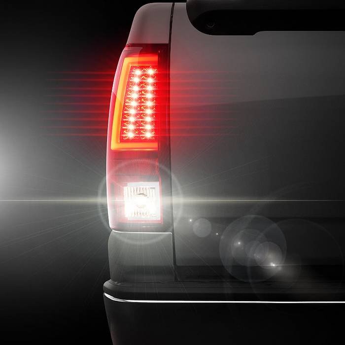 Chevy Silverado 1500/2500 03-06 & 2007 Silverado Classic Version 2 LED Tail Lights - Red Clear - Image 7
