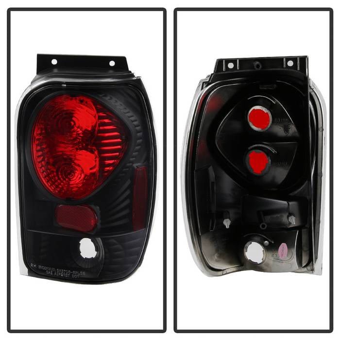 Ford Explorer 98-01 Mercury Mountaineer 97-01 Euro Style Tail Lights - Black - Image 2