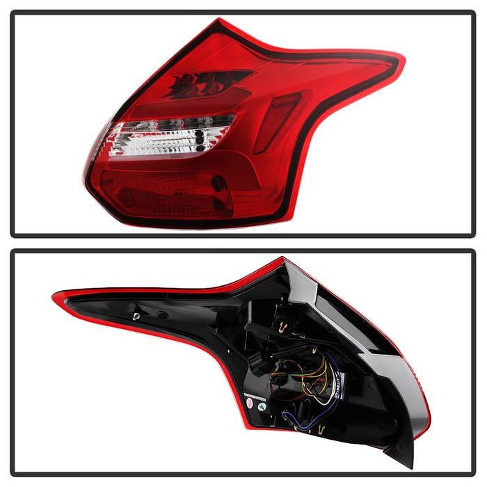 Ford Focus 12-14 5Dr Only LED Tail Lights - Red Clear - Image 2