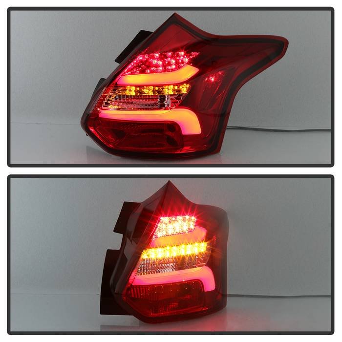 Ford Focus 12-14 5Dr Only LED Tail Lights - Red Clear - Image 8
