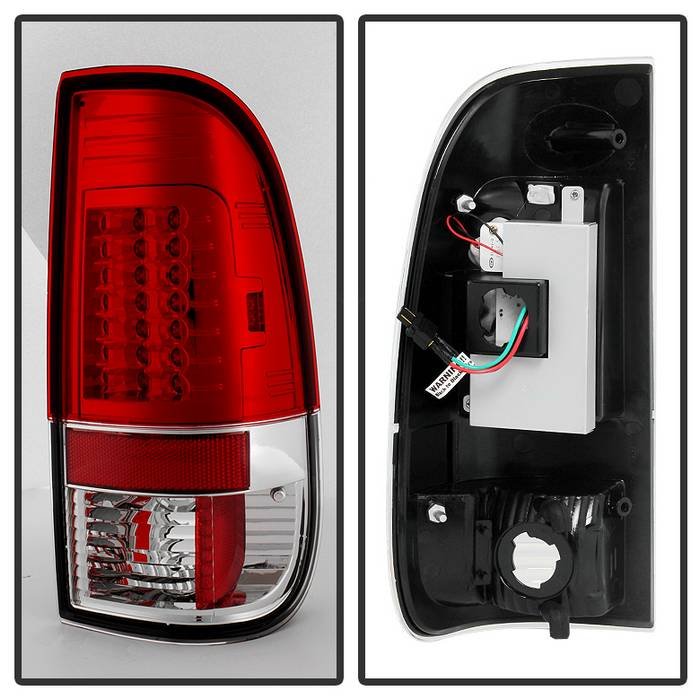 Ford F150 Styleside 97-03 / F250/350/450/550 Super Duty 99-07 LED Tail Lights - Red Clear - Image 2