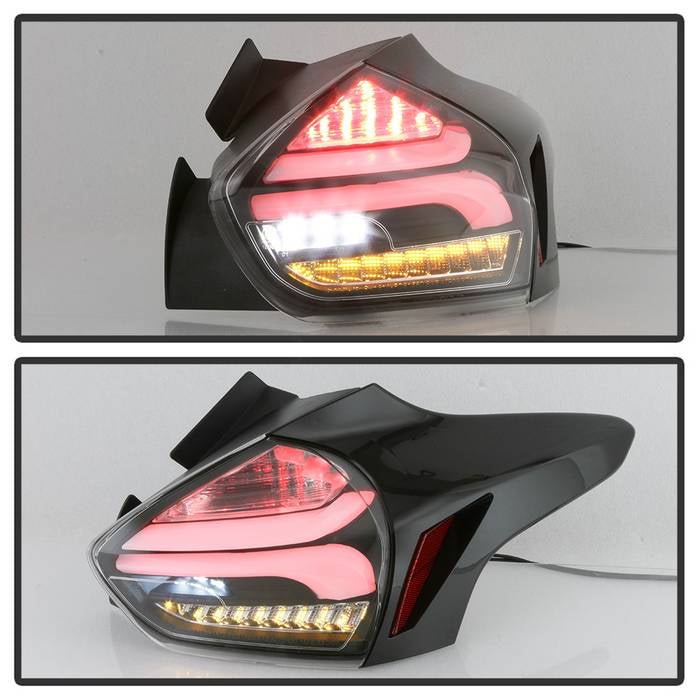 Ford Focus 15-17 Sequential LED Indicator LED Reverse LED Tail Lights - Black - Image 8