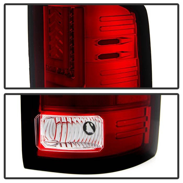 GMC Sierra 1500 14-18 2500HD/3500HD 15-19 LED Tail Lights - Red Clear - Image 2