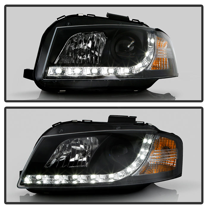 Audi A3 06-08 Projector Headlights Halogen Model Only - Black - Image 8