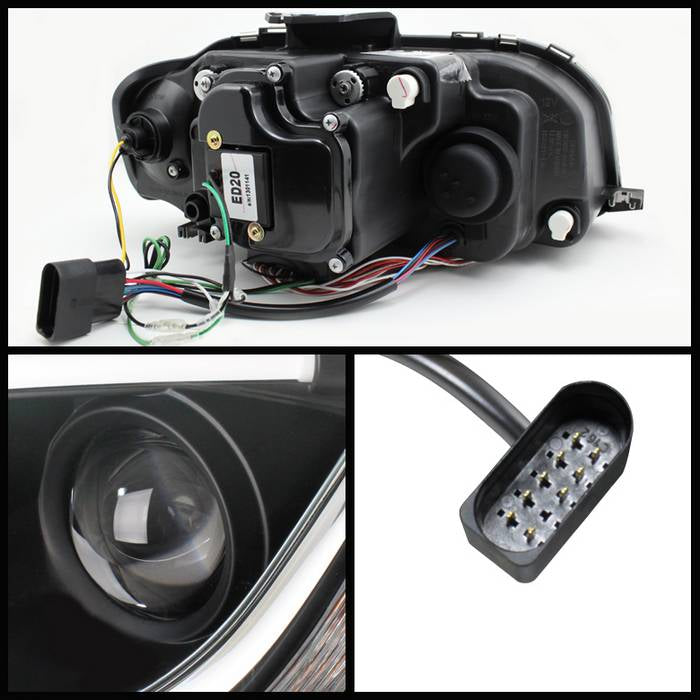 Audi A3 06-08 Projector Headlights Halogen Model Only - Black - Image 2