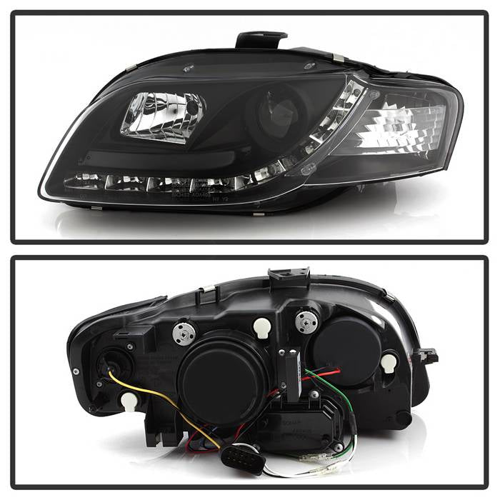 Audi A4 06-08 Projector Headlights Halogen Model Only - Black - Image 2