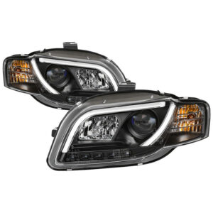 Audi A4 06-08 Projector Headlights Halogen Model Only -Black