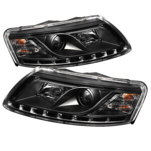 Audi A6 05-07 Projector Headlights - Halogen Model Only- Black