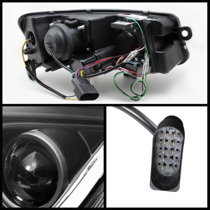 Audi A6 05-07 Projector Headlights - Halogen Model Only - Black - Image 2