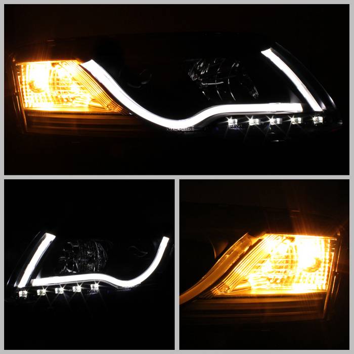 Audi A6 05-07 Projector Headlights - Halogen Model Only - Black - Image 3