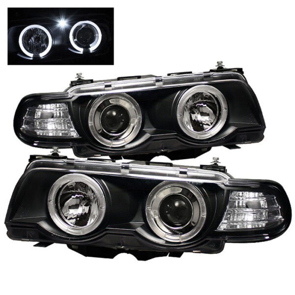 BMW E38 7-Series 99-01 Projector Headlights 1PC -Black