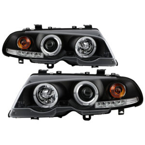 BMW E46 3-Series 00-03 2DR / M3 01-06 2DR 1PC Projector Headlights - Black