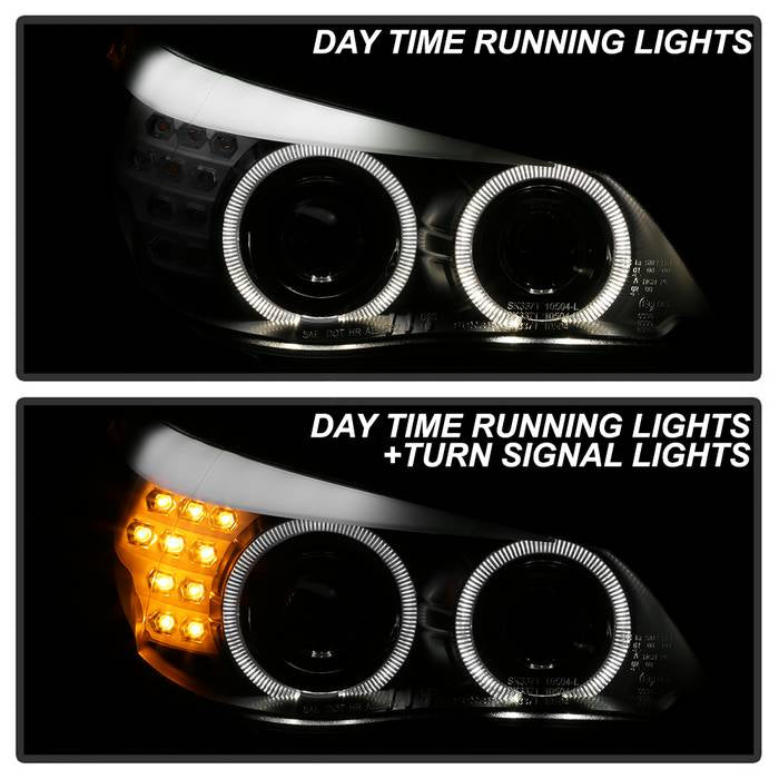 BMW E60 5 Series 08-10 Projector Headlights - Black - Image 9
