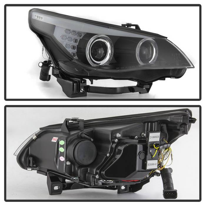 BMW E60 5 Series 08-10 Projector Headlights - Black - Image 2