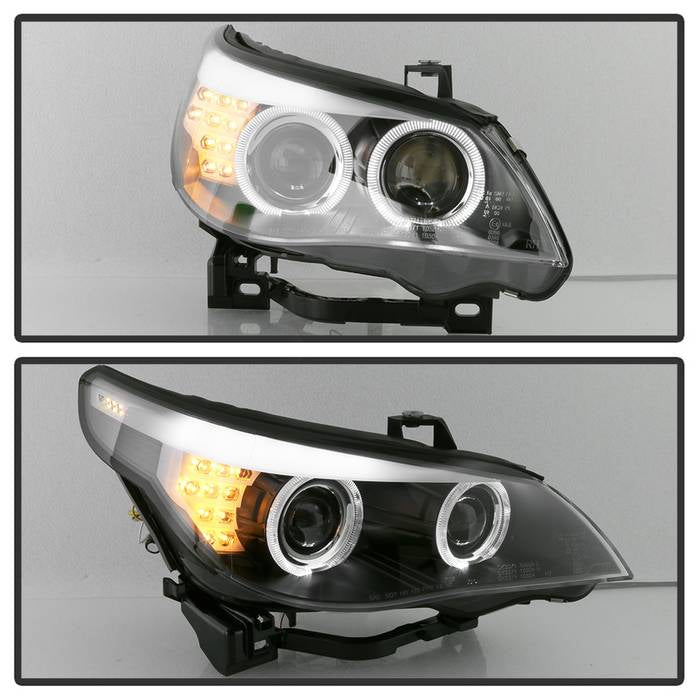 BMW E60 5 Series 08-10 Projector Headlights - Black - Image 8