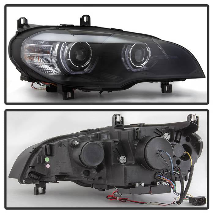 BMW X5 E70 2007-2010 Projector Headlights - Black - Image 2