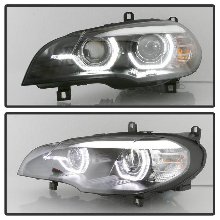 BMW X5 E70 2007-2010 Projector Headlights - Black - Image 8