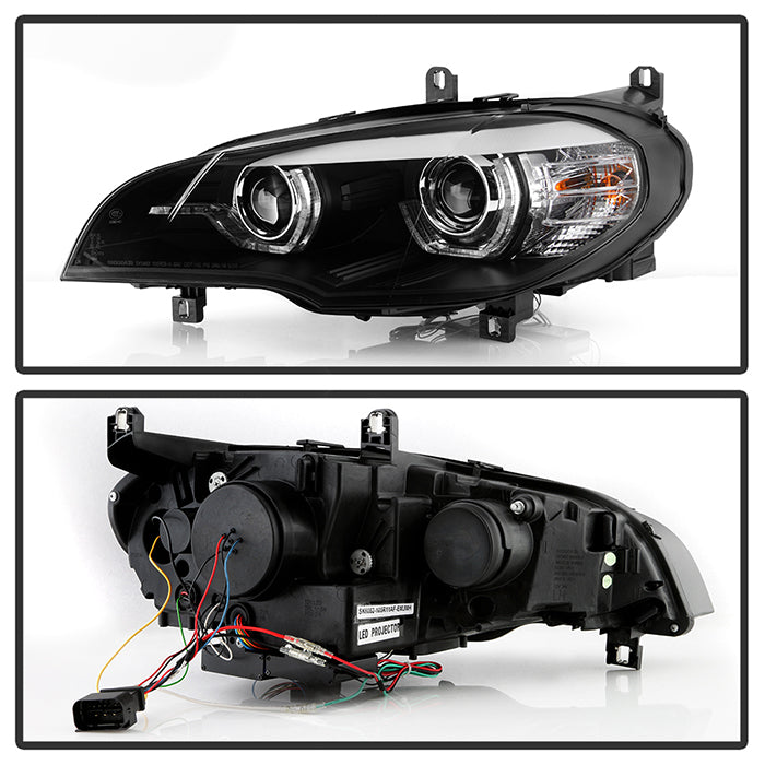 BMW X5 E70 2007-2010 Xenon/HID Model Headlights - Black - Image 2
