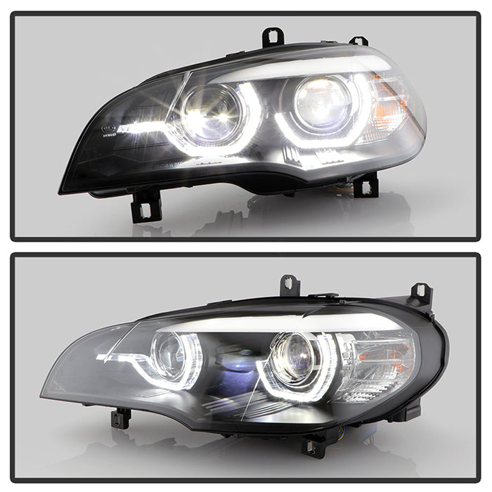 BMW X5 E70 2007-2010 Xenon/HID Model Headlights - Black - Image 9