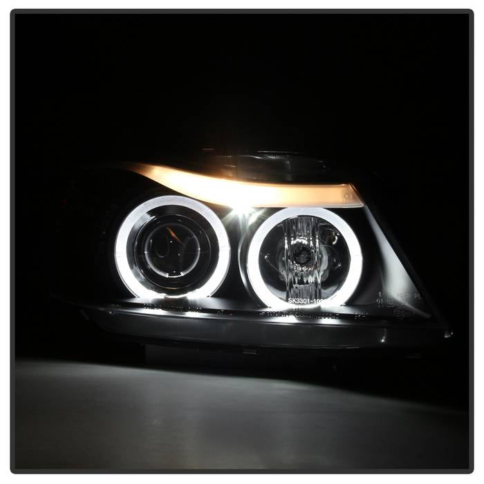 BMW E90 3-Series 06-08 4DR Projector Headlights - Black - Image 7