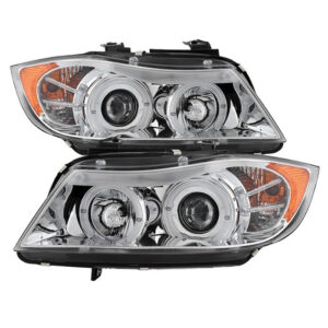 BMW E90 3-Series 06-08 4DR Projector Headlights - Chrome